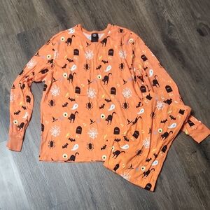 Halloween Themed Orange Pajama Set Men's XL